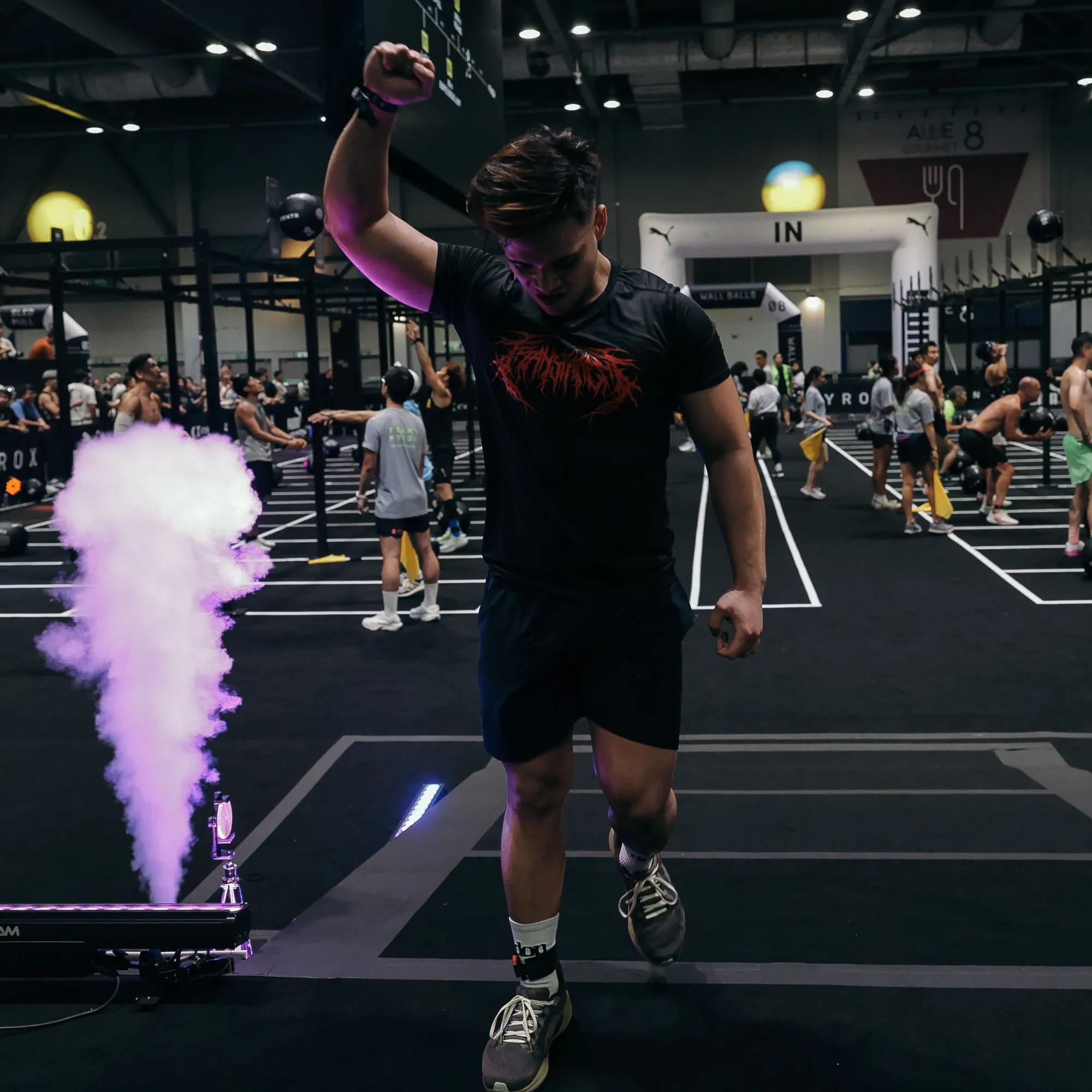 J Martin competing in a fitness event.
