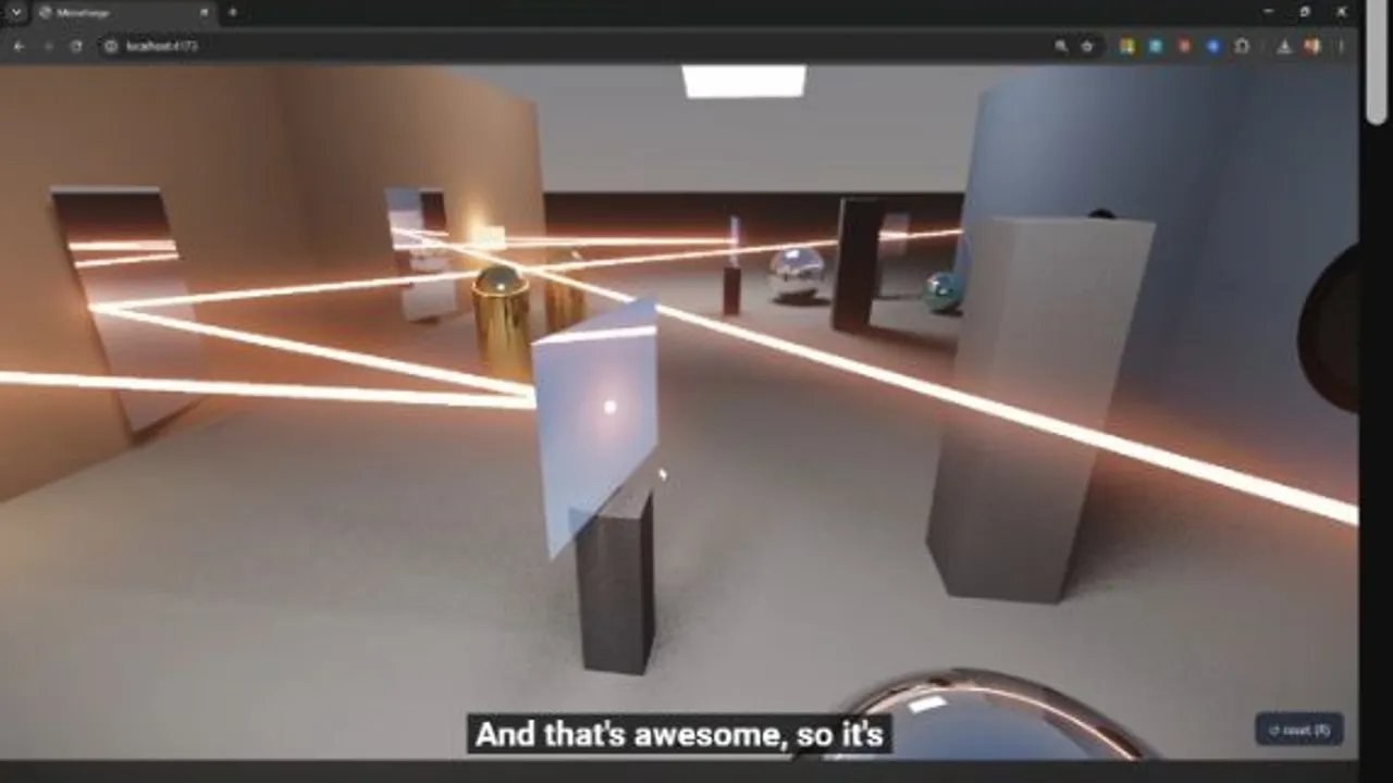 Leon van Zyl's Fable 5 demonstration showing the running ray-tracing browser game at approximately nine minutes ten seconds