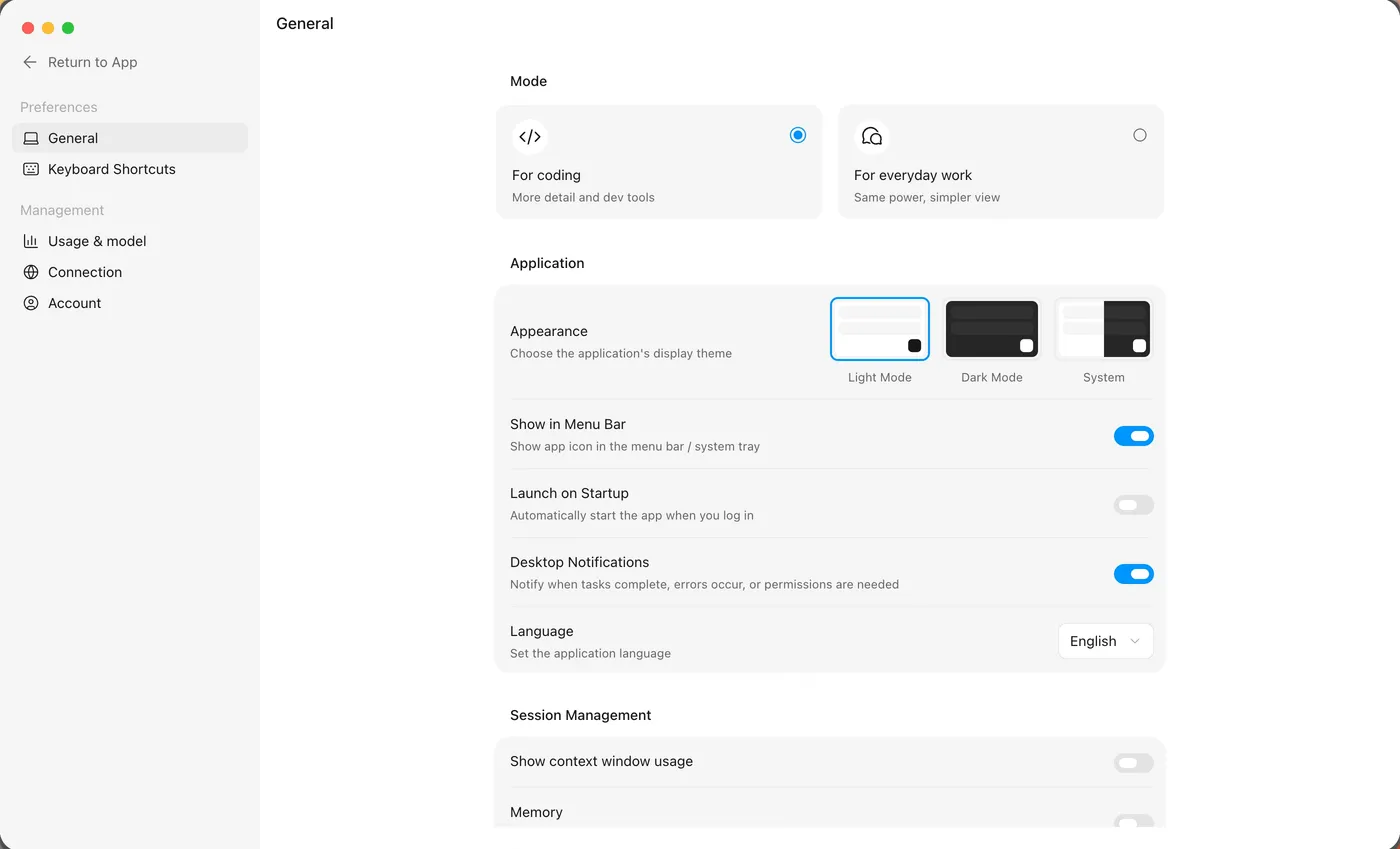 Official MiniMax Code documentation showing the Coding and Work mode switch