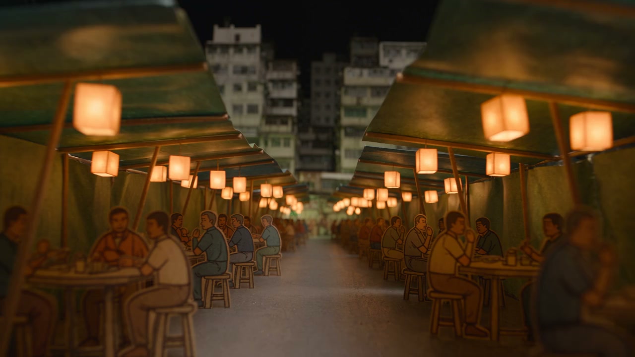 Miniature paper Temple Street night market